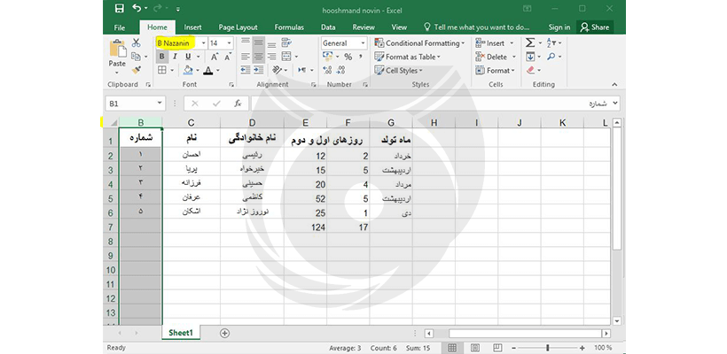 فارسی سازی اعداد در اکسل